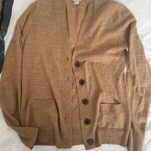 Womens J Crew Wool/Blend Button Down Cardigan. Tan XS